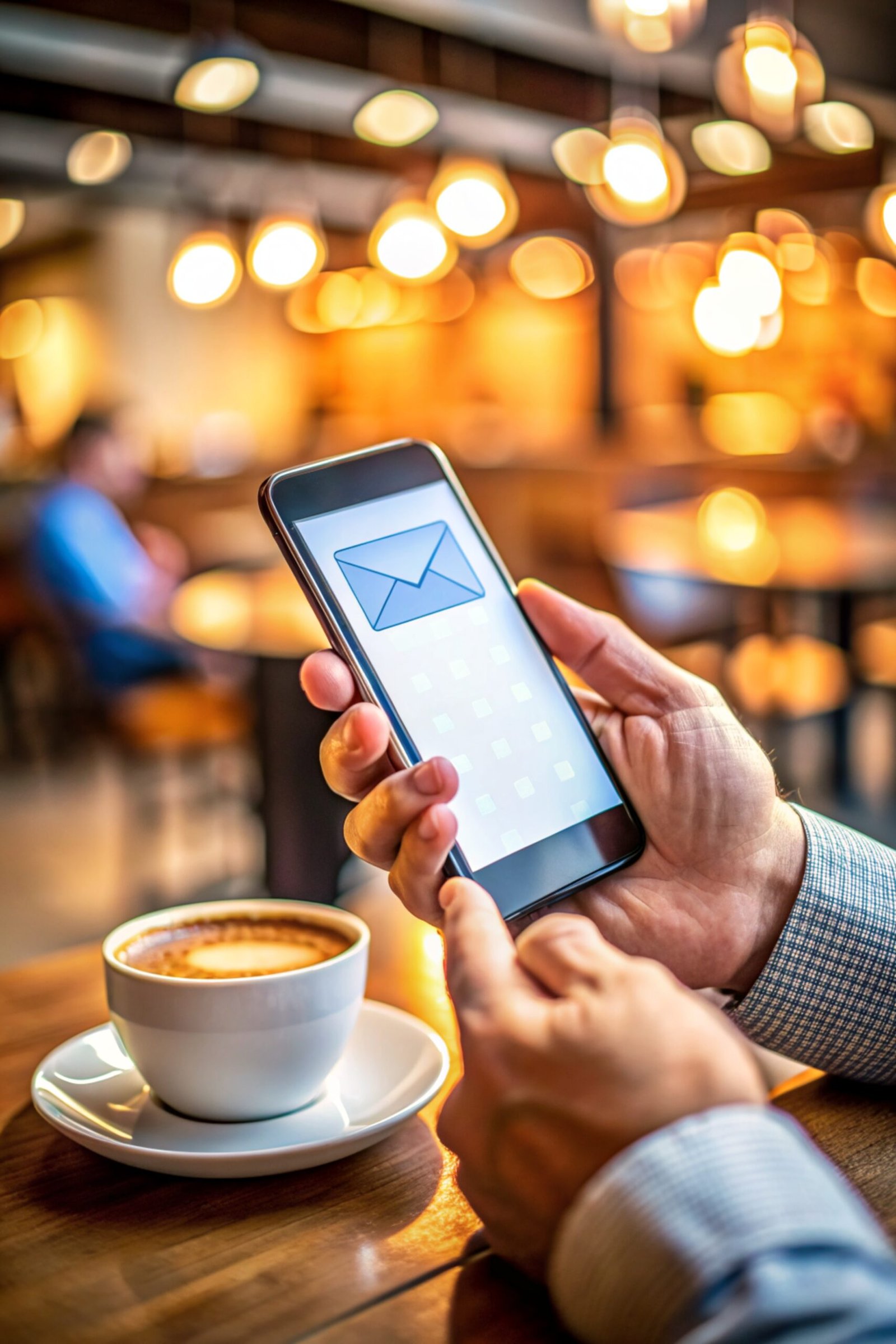 Customer reading message